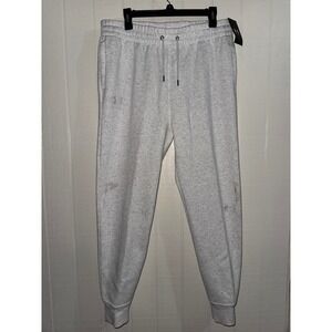Under Armour Womens Rival Fleece Joggers Light Gray Heather Loose Fit NWT